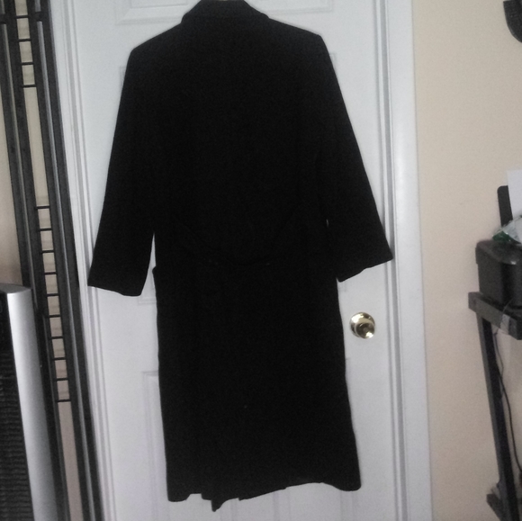 J.Hilary Black Wool Trench Coat Size 14 - Picture 13 of 16